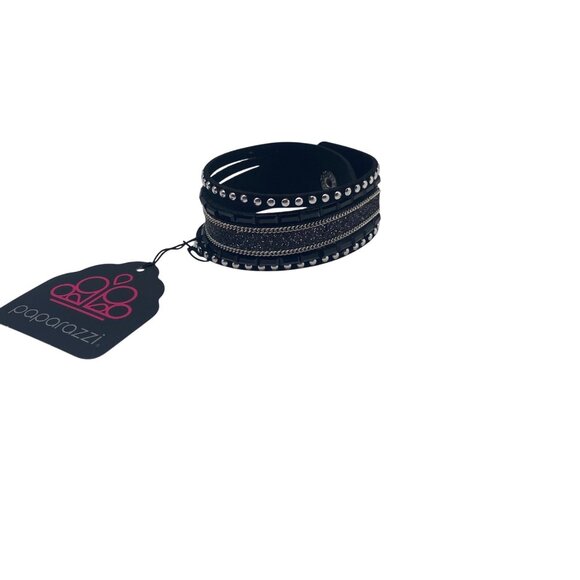 Paparazzi Jewelry Seize The Sass Black Bracelet Adjustable Snap Closure Women - Picture 1 of 8